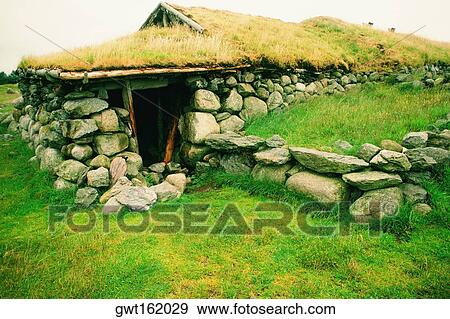 Stock Photo - Facade of a stone house, Stavanger, Norway. Fotosearch