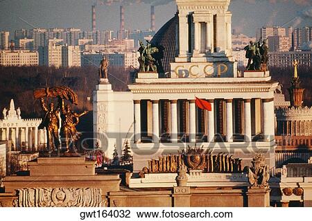 Facade of a building, Exhibition of Economic Achievement, Moscow, Russia View Large Photo Image Stock Image - Facade of a building, Exhibition of Economic Achievement, Moscow, Russia. Fotosearch