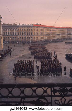 High angle view of a military parade, Winter Palace, Hermitage Museum, St. Petersburg, Russia View Large Photo Image Stock Image - High angle view of a military parade, Winter Palace, Hermitage Museum, St. Petersburg, Russia. Fotosearch