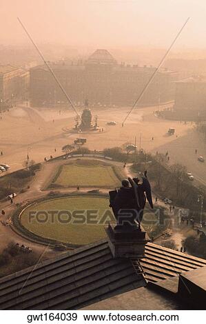 Stock Photo - High angle view of statues, St. Isaac's Cathedral, St. Petersburg, Russia. Fotosearch