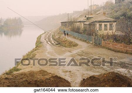 House near a river, Russia View Large Photo Image Picture - House near a river, Russia. Fotosearch