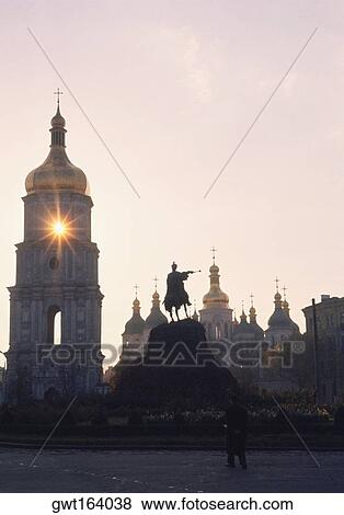 Stock Photo - Low angle view of a cathedral, St. Sophia's Cathedral, Kiev, Ukraine. Fotosearch