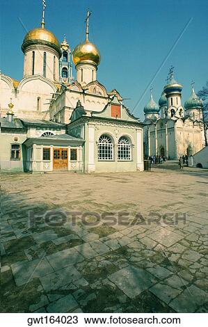 Stock Image - Low angle view of a church, St. Sergius Church, Zagorsk, Moscow, Russia. Fotosearch