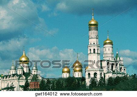 Low angle view of golden cupolas, Bell Tower of Ivan The Great, Moscow, Russia View Large Photo Image Stock Image - Low angle view of golden cupolas, Bell Tower of Ivan The Great, Moscow, Russia. Fotosearch