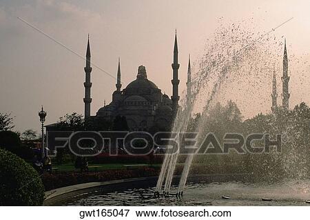 Fountain in front of a mosque, Blue Mosque, Istanbul, Turkey View Large Photo Image Stock Photo - Fountain in front of a mosque, Blue Mosque, Istanbul, Turkey. Fotosearch