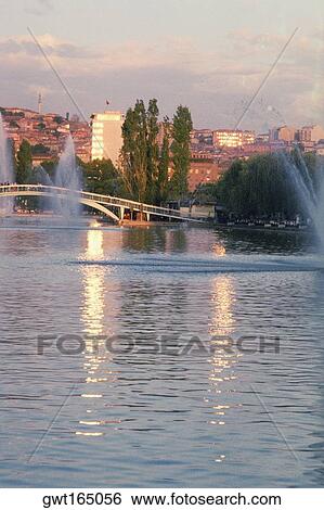 Fountains in a pond, Istanbul, Turkey View Large Photo Image Stock Photograph - Fountains in a pond, Istanbul, Turkey. Fotosearch