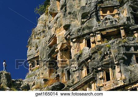 Low angle view of caves on rocks, Lycian Rock Tomb, Myra, Turkey View Large Photo Image Picture - Low angle view of caves on rocks, Lycian Rock Tomb, Myra, Turkey. Fotosearch