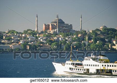 Ship in the sea with a museum in the background, Aya Sofya, Bosporus, Istanbul, Turkey View Large Photo Image Stock Image - Ship in the sea with a museum in the background, Aya Sofya, Bosporus, Istanbul, Turkey. Fotosearch