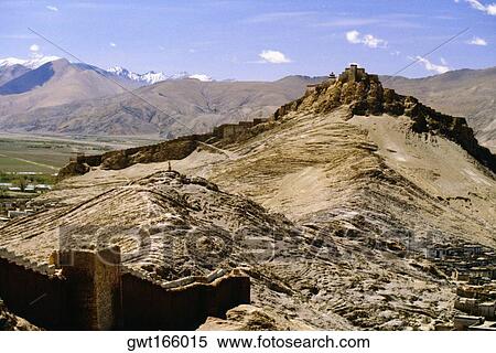 Fort on top of a mountain, Gyantse Fort, Gyantse, Tibet, China View Large Photo Image Stock Photography - Fort on top of a mountain, Gyantse Fort, Gyantse, Tibet, China. Fotosearch