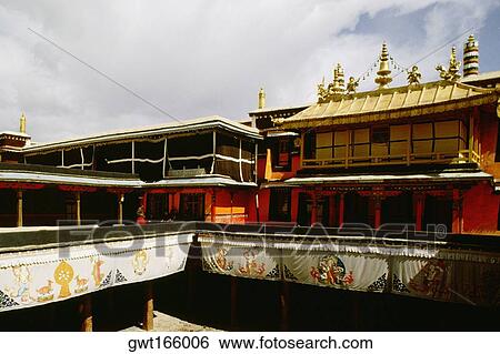 High section view of a temple, Jokhang Temple, Lhasa, Tibet, China View Large Photo Image Stock Photograph - High section view of a temple, Jokhang Temple, Lhasa, Tibet, China. Fotosearch