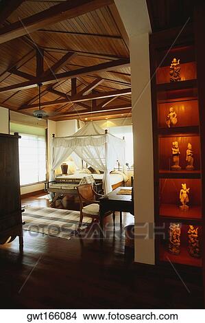Interiors of a bedroom of a hotel, Chiang Mai, Thailand View Large Photo Image Picture - Interiors of a bedroom of a hotel, Chiang Mai, Thailand. Fotosearch