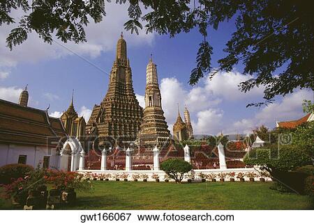 Low angle view of a temple, Wat Arun, Bangkok, Thailand View Large Photo Image Stock Photo - Low angle view of a temple, Wat Arun, Bangkok, Thailand. Fotosearch