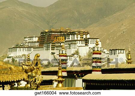 Palace on a hill, Potala Palace, Lhasa, Lhasa Valley, Tibet, China View Large Photo Image Picture - Palace on a hill, Potala Palace, Lhasa, Lhasa Valley, Tibet, China. Fotosearch
