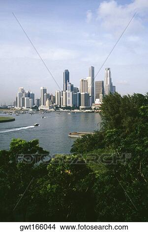 Skylines in a city, Singapore View Large Photo Image Picture - Skylines in a city, Singapore. Fotosearch