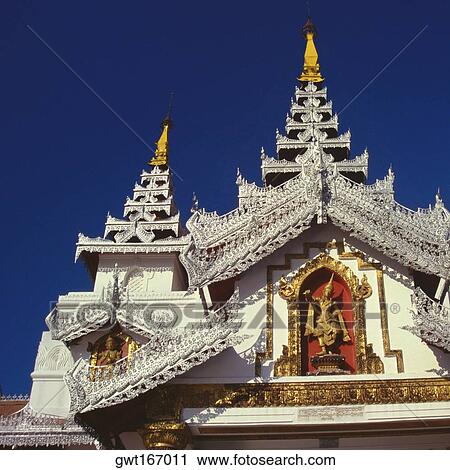 Low angle view of a pagoda, Shwedagon Pagoda, Yangon, Myanmar View Large Photo Image Stock Image - Low angle view of a pagoda, Shwedagon Pagoda, Yangon, Myanmar. Fotosearch