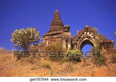 Low angle view of the old ruins of a pagoda, Bagan, Myanmar View Large Photo Image Picture - Low angle view of the old ruins of a pagoda, Bagan, Myanmar. Fotosearch