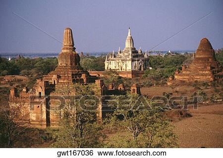 Pagodas on a landscape, Bagan, Myanmar View Large Photo Image Stock Photograph - Pagodas on a landscape, Bagan, Myanmar. Fotosearch