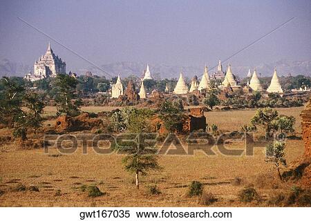 Pagodas on a landscape, Bagan, Myanmar View Large Photo Image Stock Photography - Pagodas on a landscape, Bagan, Myanmar. Fotosearch