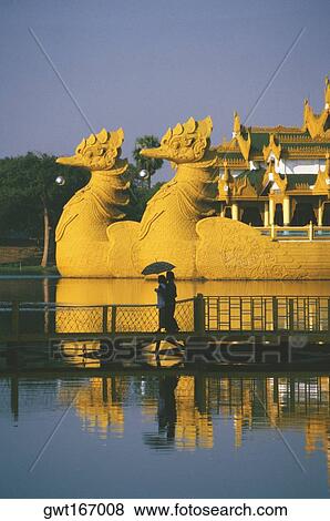 Palace on a barge in a lake, Yangon, Myanmar View Large Photo Image Stock Photo - Palace on a barge in a lake, Yangon, Myanmar. Fotosearch