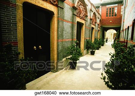 Houses on both side of a street, Shanghai, China View Large Photo Image Stock Image - Houses on both side of a street, Shanghai, China. Fotosearch