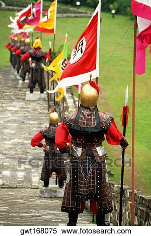 Rear view of statue of warriors in a row, Zhonghuamen, Nanjing, China View Large Photo Image Stock Photography - Rear view of statue of warriors in a row, Zhonghuamen, Nanjing, China. Fotosearch
