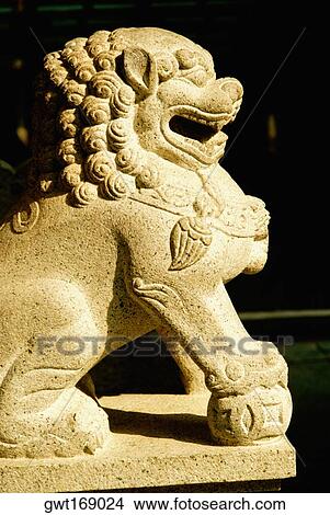 Close-up of a statue of a lion, Hong Kong, China View Large Photo Image Picture - Close-up of a statue of a lion, Hong Kong, China. Fotosearch