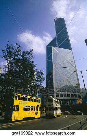 Stock Image - Low angle view of a bank building, New Bank Of China, Hong Kong, China. Fotosearch