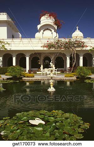 Fountain in front of a hotel, Lake Palace, Udaipur, Rajasthan, India View Large Photo Image Stock Image - Fountain in front of a hotel, Lake Palace, Udaipur, Rajasthan, India. Fotosearch