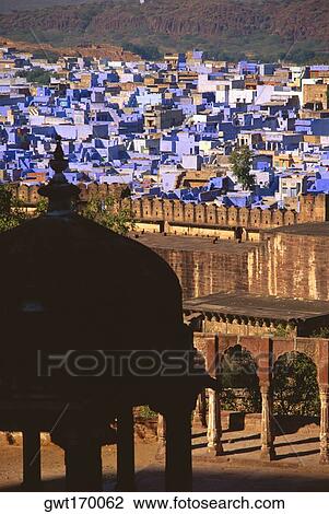 High angle view of a cityscape, Jodhpur, Rajasthan, India View Large Photo Image Stock Image - High angle view of a cityscape, Jodhpur, Rajasthan, India. Fotosearch