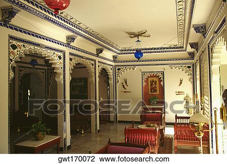 Interiors of a hotel, Lake Palace, Udaipur, Rajasthan, India View Large Photo Image Stock Image - Interiors of a hotel, Lake Palace, Udaipur, Rajasthan, India. Fotosearch