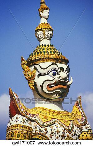 Close-up of a statue of demon, Wat Arun, Bangkok, Thailand View Large Photo Image Stock Photo - Close-up of a statue of demon, Wat Arun, Bangkok, Thailand. Fotosearch