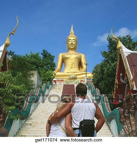 Low angle view of a statue of Buddha, Big Buddha, Koh Samui, Thailand View Large Photo Image Picture - Low angle view of a statue of Buddha, Big Buddha, Koh Samui, Thailand. Fotosearch
