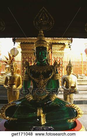 Statues of Buddha in a temple, Wat Phra That Doi Suthep, Chiang Mai, Thailand View Large Photo Image Stock Photo - Statues of Buddha in a temple, Wat Phra That Doi Suthep, Chiang Mai, Thailand. Fotosearch