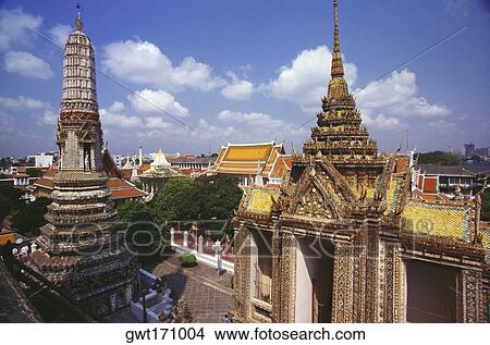 Picture - Temples in a city, Wat Arun, Bangkok, Thailand. Fotosearch