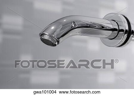 Picture - Close-up of a faucet in the bathroom. Fotosearch