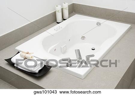 High angle view of a bathtub in the bathroom View Large Photo Image Stock Image - High angle view of a bathtub in the bathroom. Fotosearch