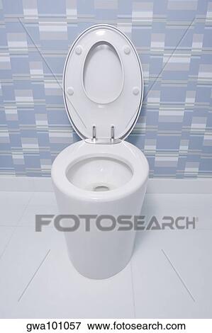 High angle view of a toilet bowl in a bathroom View Large Photo Image Stock Photo - High angle view of a toilet bowl in a bathroom. Fotosearch