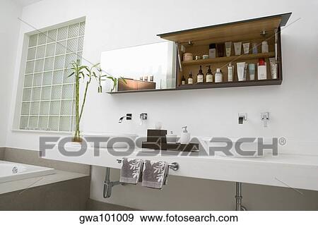 Stock Photo - Toiletries in the bathroom. Fotosearch