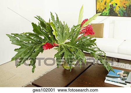 Flower Vase On A Table In A Living Room Stock Image Gwa102001