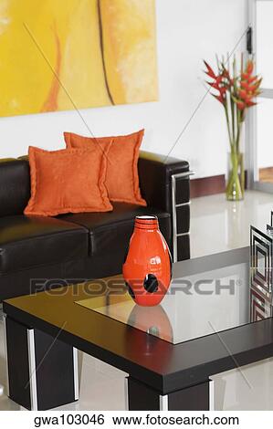 Interiors of a living room View Large Photo Image Stock Photograph - Interiors of a living room. Fotosearch
