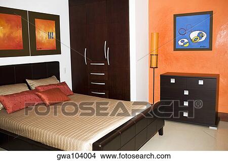 Interiors of a bedroom View Large Photo Image Picture - Interiors of a bedroom. Fotosearch