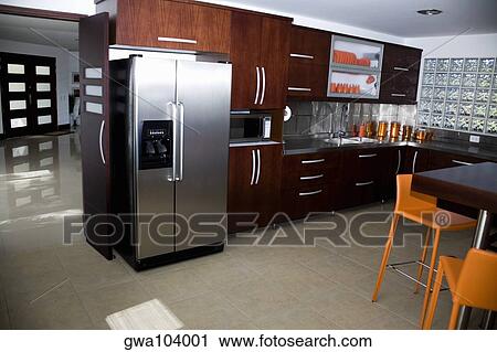 Interiors of a domestic kitchen View Large Photo Image Stock Image - Interiors of a domestic kitchen. Fotosearch