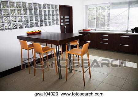 Stock Image - Interiors of a domestic kitchen. Fotosearch