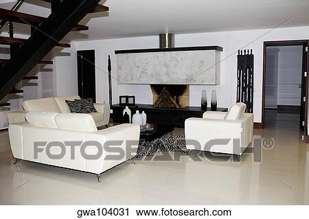 Stock Image - Interiors of a living room. Fotosearch