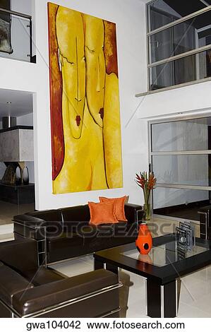 Stock Image - Interiors of a living room. Fotosearch