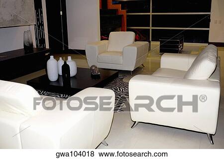 Stock Photo - Interiors of a living room. Fotosearch