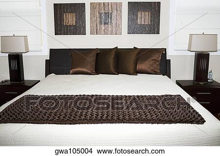 Interiors of a bedroom View Large Photo Image Picture - Interiors of a bedroom. Fotosearch