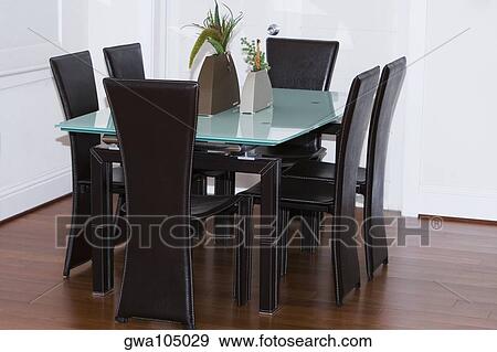 Interiors of a dining room View Large Photo Image Stock Photo - Interiors of a dining room. Fotosearch