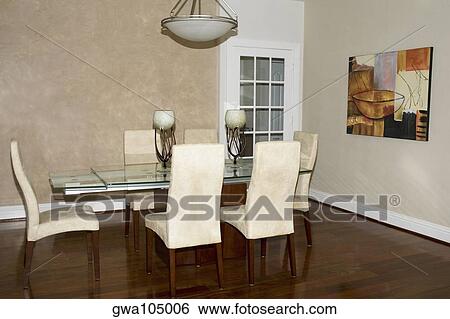 Interiors of a dining room View Large Photo Image Stock Photograph - Interiors of a dining room. Fotosearch
