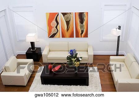 Interiors of a living room View Large Photo Image Stock Image - Interiors of a living room. Fotosearch